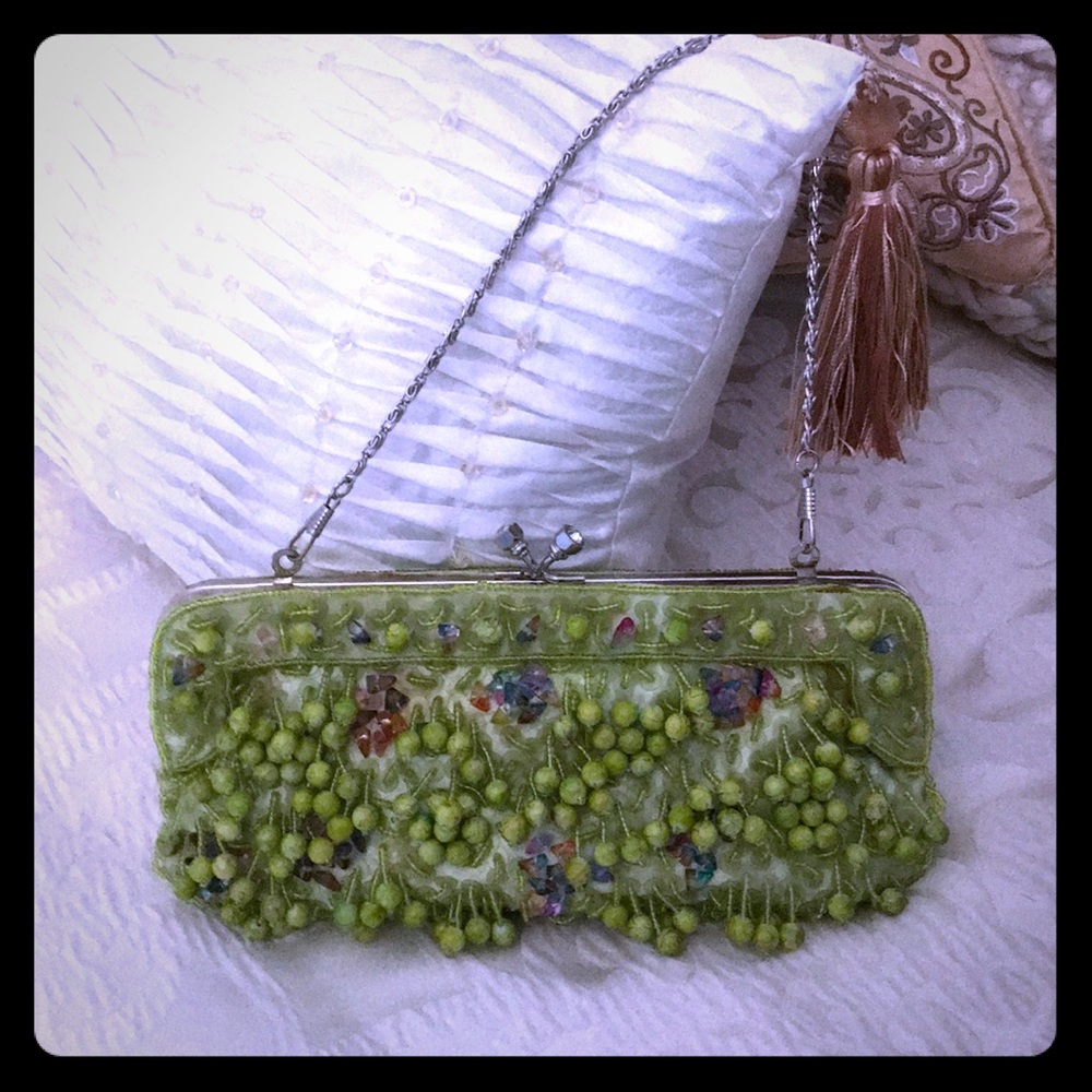 Green Beaded Evening Bag